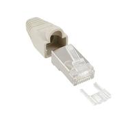 Connecteur à sertir RJ45 8P8C blindé avec filetage + protection anti-pliage gris 100 pcs.