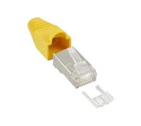 Connecteur à sertir RJ45 8P8C blindé avec filetage + protection anti-pliage jaune 10 pcs.