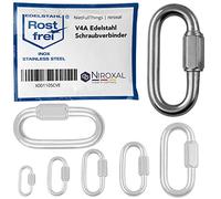 Connecteur à vis en acier inoxydable V4A de 12 mm - Mousqueton à vis - Connecteur de chaîne - 4 500 kg - Maillon d'urgence - Connecteur rapide - Porte-clés d'urgence