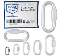 Connecteur à vis en acier inoxydable V4A de 3 mm - Mousqueton à vis - Connecteur de chaîne - 330 kg - Maillon de serrage à vis - Maillon rapide - Verrou rapide - Anneaux à clé - Maillon de secours en