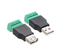 Connecteur à vis USB 2.0 Type A mâle/femelle à 5 broches avec prise de borne de blindage(Male Female)