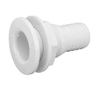 Connecteur ABS Droit à Raccord Traversant de Coque 1-1/2 Pouces pour Bateaux et Marines, Accessoire Durable de Haute qualité (White)