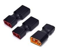 Connecteur Adaptateur 3 pcs, XT60 Mâle à T-Plug Femelle, Sans Fil Conversion Facile pour Drones, Stéréo et Autoradios Léger et Compact, Noir Jaune Rouge, Plastique G