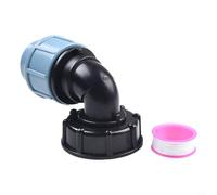 Connecteur adaptateur en plastique pour réservoir IBC 20 mm, 25 mm, 32 mm avec sortie coudée pour tuyau d'arrosage et raccords PE S60X6 (sortie coudée 32 mm)