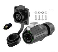 Connecteur aéronautique étanche IP68 Coupleur de câble circulaire industriel avec bouton-poussoir de connexion pour éclairage LED et systèmes de sécurité Noir 2 3 4 5 Core(EW-LP16-5P)