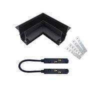 Connecteur Angle 90° pour Rail Magnétique Encastré Noir + Connecteur Souple - SILAMP