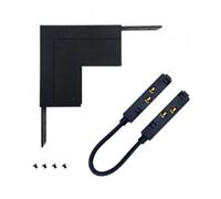 Connecteur Angle Rentrant pour Rail Magnétique en Saillie Noir + Connecteur Souple