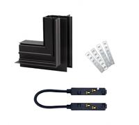 Connecteur Angle Sortant pour Rail Magnétique Encastré Noir + Connecteur Souple