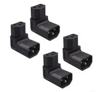 Connecteur Angulaire C14 pour c13 PVC Ignifuge 4pcs Connecteur | Design coudé 90°, pour idéal espaces exigus, réduit encombrement câbles, derrière pour tv murale, rack serveur