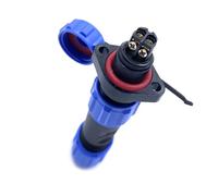Connecteur Aviation Plug SP13 2 Broches sans Soudure 2 Trous Bride Aviation Plug IP68 étanche et Anti-poussière Aviation Plug pour Lampes extérieures 250 V 13 A (câble 14 AWG à sertir)