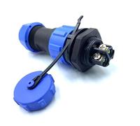 Connecteur Aviation Plug SP17 2 Broches, 2 Broches sans Soudure, Prise d'aviation IP68 étanche et Anti-poussière pour Lampes d'extérieur, utilise 500 V 10 A (câble 14 AWG à sertir)