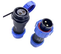 Connecteur Aviation Plug SP17 2 broches, IP68 2 broches sans soudure, prise d'aviation étanche et anti-poussière pour lampes d'extérieur, utilise 500 V 10 A (câble 14 AWG à sertir)