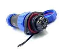 Connecteur Aviation Plug SP21 5 broches sans soudure 2 trous Bride Aviation Plug IP68 étanche et anti-poussière Aviation Plug pour lampes extérieures 500 V 30 A (câble 12 AWG à sertir)