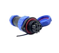 Connecteur Aviation Plug SP21 6 Broches sans Soudure 2 Trous Bride Aviation Plug IP68 étanche et Anti-poussière Aviation Plug pour Lampes extérieures 500 V 25 A (câble 12 AWG à sertir)