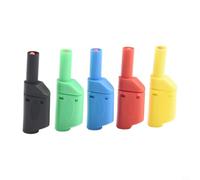 Connecteur Banane 4mm Mâle Soudable 5pcs Isolant | Isolation sécurité, coque PA auto-extinguible, soudure stable, usage pour industriel, test électrique