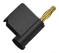 Connecteur banane autobloquant 4 mm plaqué or sans soudure empilable pour les équipements de mesure de test et les applications de fil de laboratoire (noir doré)