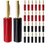 Connecteur Banane for Haut-Parleur plaqué Or, 4mm, sans Corne de soudage, Adaptateur de câble Audio-vidéo, 8/40 pièces(20 Red 20 Black)