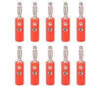 Connecteur banane lanterne plaqué or 22.090 4mm, 10 pièces, haute précision pour équipement électronique (Rouge)