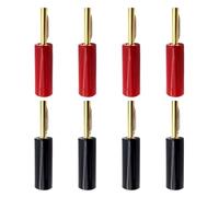 Connecteur banane plaqué or 4 mm, 8/40/200 pièces, fiche de klaxon sans soudure for haut-parleur, adaptateur de câble vidéo(4 Red 4 Black)