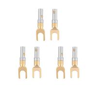 Connecteur Banane plaqué or, 6 Pièces, Fiches de Fil de Haut-parleur, Câblage Facile, sans Soudure, Diamètre de Fil de 4mm pour Hi-Fi, en Cuivre Pur