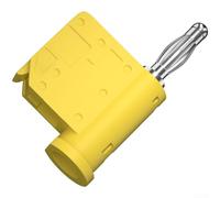 Connecteur banane sans soudure 4 mm plaqué or nickel mécanisme autobloquant, design empilable, corps en nylon ABS PA6, multicolore pour banc d'essai, haut-parleur, terminal à domicile (nickel jaune)