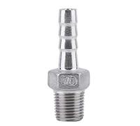 Connecteur BSP 1/8 "~ 3/4" de Queue de Tuyau de Tuyau de Barb de Filetage de Fil D'acier Inoxydable SS304 Pour le Produit Chimique, Chauffage de L'eau, Tuyauterie Mécanique(1 point = 1/8 * 6mm)