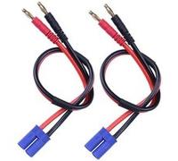 Connecteur Câble de Charge 2 Pièces EC5 Fiche 4.0mm Convient pour Drones RC, Hélicoptère RC, Batterie Lipo 7.4 Haute Flexibilité, Or, Polyester G