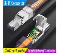 Connecteur CAT8 STP RJ45 CAT7 CAT6A, terminaison Ethernet réutilisable, prise modulaire blindée, prise de terminaison de champ en alliage de Zinc CAT6A RJ45 Connector