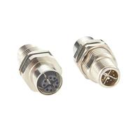 Connecteur circulaire de traversée de cloison M12 X Code 8 broches mâle à femelle, blindé IP67, 10Gbps, adaptateur de montage sur panneau Ethernet Cat6A