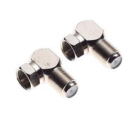 Connecteur coaxial à angle droit de type F pour téléviseurs muraux | Adaptateur de câble coaxial F mâle vers F femelle à 90 degrés | Paquet de 2 pièces