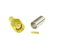 Connecteur coaxial RF à sertir SMA mâle/femelle, 1 10 pièces, for câble RG58 LMR195, adaptateur droit(RP SMA male,1PC)