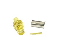 Connecteur coaxial RF à sertir SMA mâle/femelle, 1 10 pièces, for câble RG58 LMR195, adaptateur droit(RP SMA female,2PC)