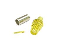 Connecteur coaxial RF à sertir SMA mâle/femelle, 1 10 pièces, for câble RG58 LMR195, adaptateur droit(SMA female,10PC)
