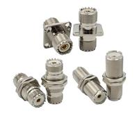 Connecteur coaxial RF SL16 UHF SO239 femelle vers droit, cloison, panneau à 4 trous for PL259 mâle, lot de haute qualité(Type 3,2PCS)