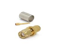 Connecteur coaxial RF SMA mâle/femelle à sertir RP for câble RG6/RG5/LMR300 droit plaqué or(Type2)