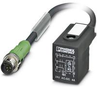 Connecteur confectionné pour capteurs/actionneurs 3.00 m Phoenix Contact SAC-3P-MS/ 3,0-PUR/BI-1L-Z SCO 1435166 M12 mâle droit