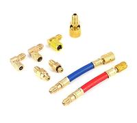 Connecteur Convertisseur d'outil Adaptateur de connecteur 8 pièces Adaptateur pivotant Adaptateurs 90 ° Adaptateur 90 degrés Adaptateur à angle droit Adaptateur de connecteur R134A R12 Voiture A/C Cl