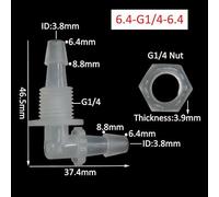 Connecteur coudé à plaque traversante 5 pièces avec écrou hexagonal G1/8 G1/4 Joints de tuyau Connecteur de tuyau cannelé à montage sur panneau Coude fileté de cloison(Silver)