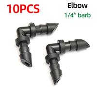 Connecteur coudé barbelé pour tuyau en PVC,connecteurs d'irrigation goutte à goutte automatique,système d'arrosage de jardin,tuyau d'eau,1/4 po - Type 10PCS ELBOW