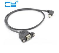 Connecteur coude droit 90D Mini USB type A mâle à B femelle avec port d'impression à vis, connecteur de câble mère de ligne pour imprimante de téléphone portable