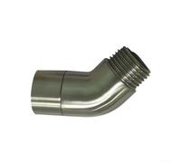Connecteur coudé G1/2 - Angle de 135 degrés - Filetage interne et externe pour pommeau de douche et bras mural - Acier inoxydable 304 brossé
