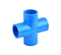 Connecteur croisé de tuyau en PVC, raccords d'irrigation de jardin, tuyau d'eau, Joint à 4 voies, 1 pièce(Blue,32mm)