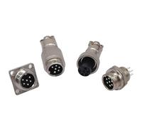 Connecteur d' GX12 5 pièces, bride carrée 2 broches 3 broches 4 broches 5 broches 6 broches 7 broches Diam 12 mm Push-pull connecteur rapide circulaire(GX12-5 5PCS)