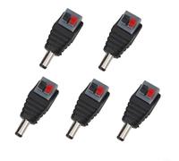 Connecteur d'alimentation CC 5,5 x 2,1 mm, bornier sans vis 40 W pour moniteur d'appareil photo à bande LED, adaptateur mâle femelle noir (mâle)