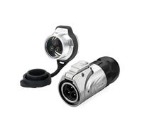 Connecteur d'alimentation industriel étanche IP68 M16 LP16 2 3 4 5 7 8 9 broches, adaptateur de fil électrique à verrouillage rapide(Single-hole set,8P)