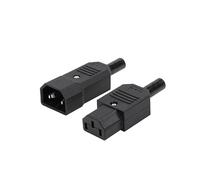 Connecteur d'alimentation mâle femelle noir IEC320 10 A 250 V, fiche C13/C14, 3 broches, prise secteur(Male and Female)