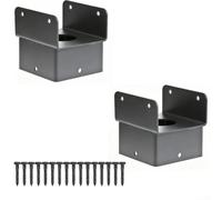 Connecteur d'ancrage de poteau pour poteaux en bois de 10,2 x 10,2 cm avec support de base en acier robuste pour un soutien sécurisé des poutres et des projets de construction en extérieur durables (1