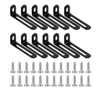 Connecteur d'angle 12 pièces avec 24 vis, support d'étagère, support de montage, support d'angle réglable, connecteur d'angle en forme de L, support de montage réglable (noir)