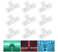 Connecteur d'Angle LED 9 Pièces 5 Broches 12mm Connecteur de Bande Lumineuse LED RGBW Sans Soudure Connecteur de Ruban Led en T pour Bande LED SMD 5050 Multicolore de Maison Jardin Bar Restaurant
