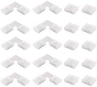 Connecteur d'angle LED, paquet de 20 connecteurs de bande lumineuse 10 pièces en forme de L + 10 pièces 4 broches pour conducteur 5050 SMD RGB 4
